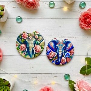 Floral Elephant Wall Decor Set - Multicolor